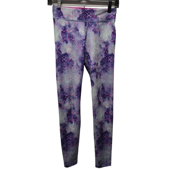 Ivivva by Lululemon Girls Leggings sz 12 Tie Dye Colorful Pink Purple Blue Yoga - Picture 1 of 8